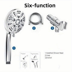 Adjustable Handheld Shower Head with 6 Spray Settings