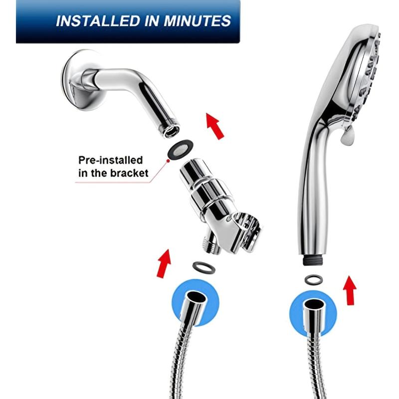 Adjustable Handheld Shower Head with 6 Spray Settings
