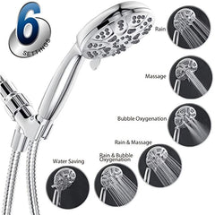 Adjustable Handheld Shower Head with 6 Spray Settings