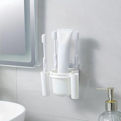 Plastic Toothbrush Holder Wall Mounted Storage Rack