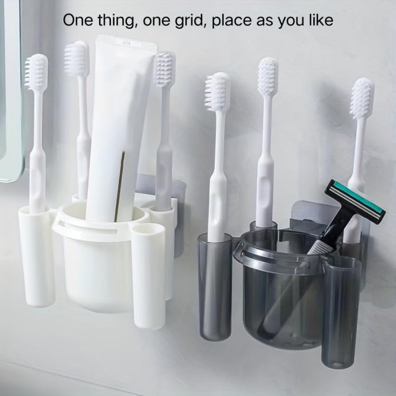 Plastic Toothbrush Holder Wall Mounted Storage Rack