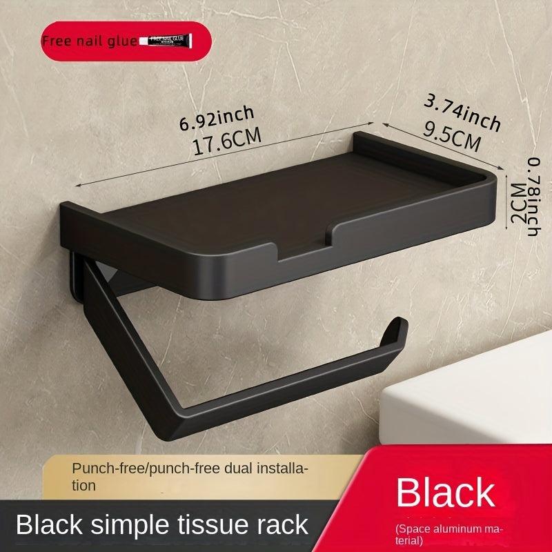 Toilet Roll Paper Holder With Shelf Wall Mounted Tissue Dispenser