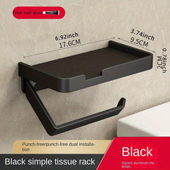 Toilet Roll Paper Holder With Shelf Wall Mounted Tissue Dispenser