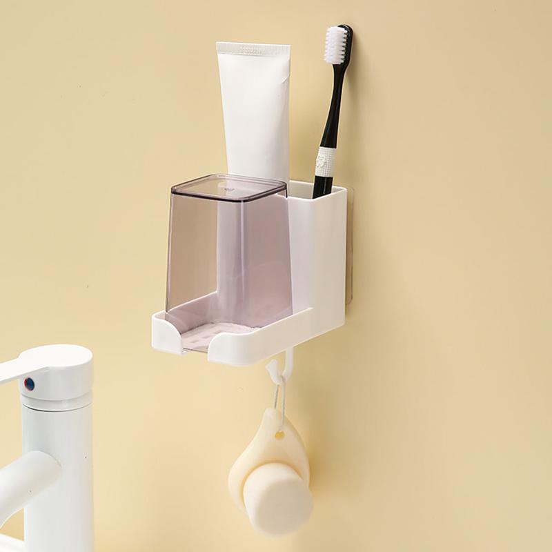 Wall Mounted Toothbrush Holder with Gargle Cup