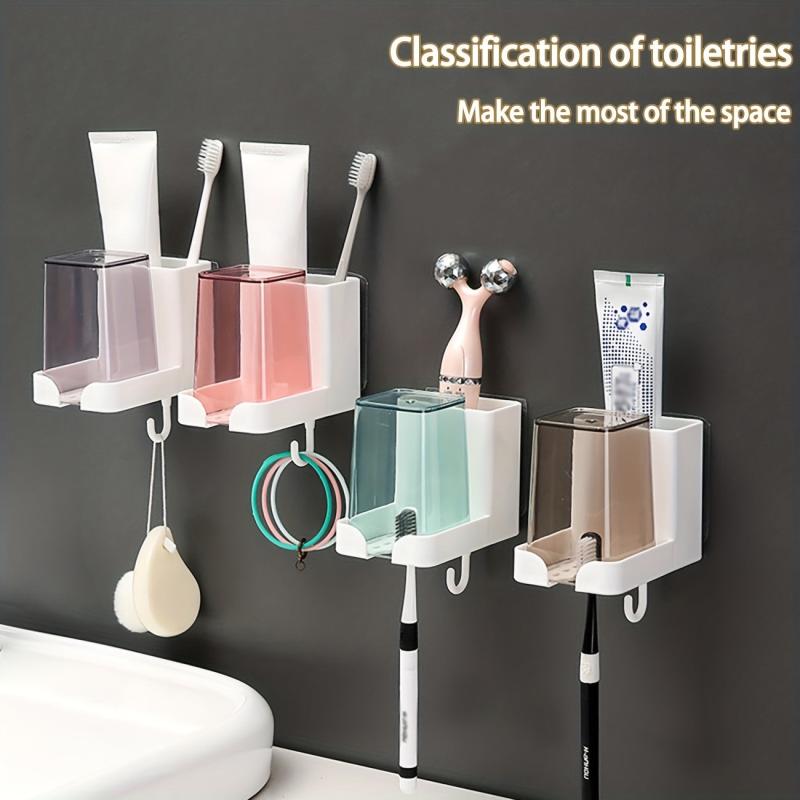 Wall Mounted Toothbrush Holder with Gargle Cup