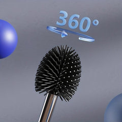 Stainless Steel Toilet Brush Set 360 No Dead Angle Brush Head
