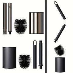 Stainless Steel Toilet Brush Set 360 No Dead Angle Brush Head