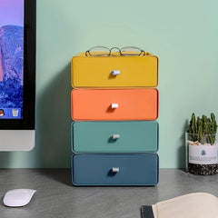 Plastic Desktop Storage Box Drawer Desk Organizer For Vanity Dresser