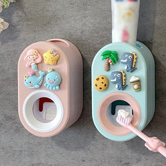 Automatic Toothpaste Squeezer 3D Cartoon Holder No Punching Squeezer