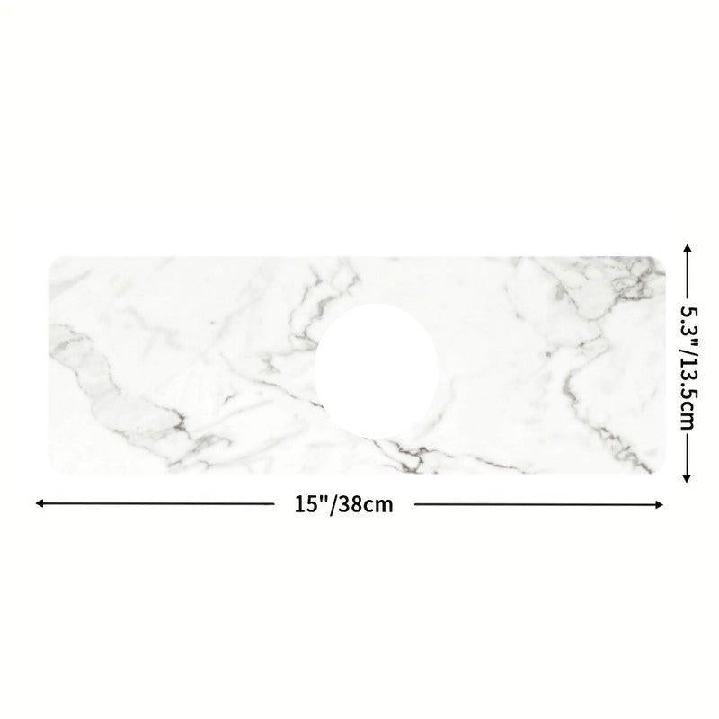 Marble Pattern Sink Faucet Mat Bathroom Countertop Drying Mat
