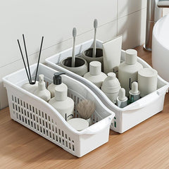 3pcs Plastic Hollow Wheeled Storage Basket