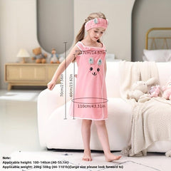 Rabbit Ears Kids Bathrobe Coral Fleece Towel