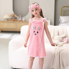 Rabbit Ears Kids Bathrobe Coral Fleece Towel