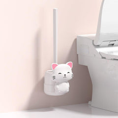 Wall Mounted Toilet Brush And Holder Set Silicone Bristles Bathroom Accessories