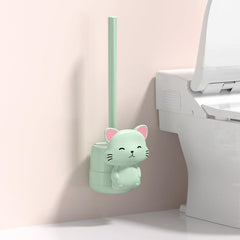 Wall Mounted Toilet Brush And Holder Set Silicone Bristles Bathroom Accessories