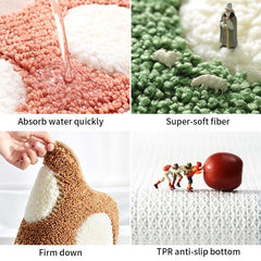 Foot Shaped Floor Mat Water Absorbing Non Slip Rug