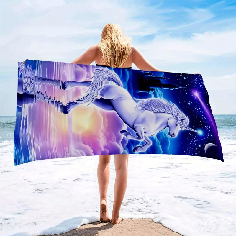 Quick Dry Beach Towel for Women Horse Cartoon XL Size for Camping