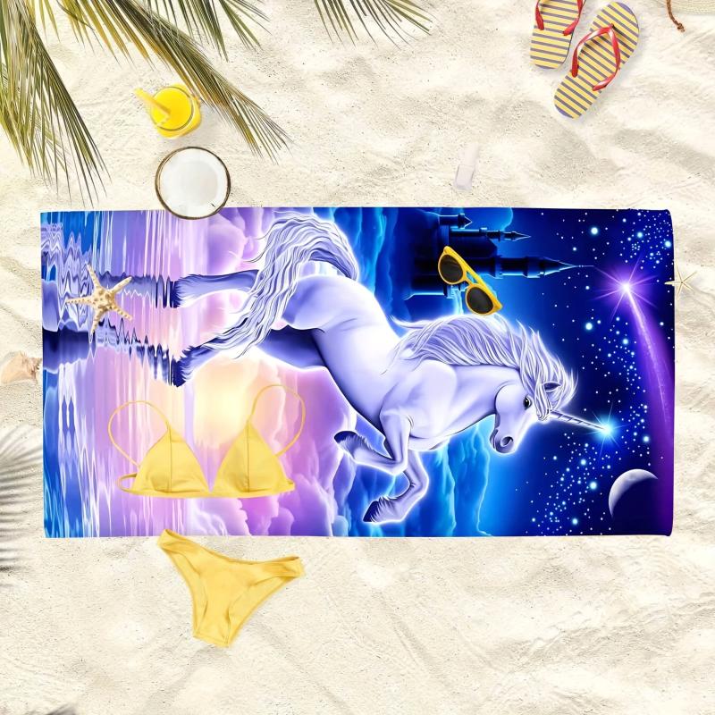 Quick Dry Beach Towel for Women Horse Cartoon XL Size for Camping