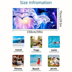 Quick Dry Beach Towel for Women Horse Cartoon XL Size for Camping