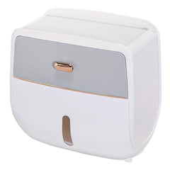 Double Layer Tissue Storage Box Wall Mounted Toilet Roll Paper Holder