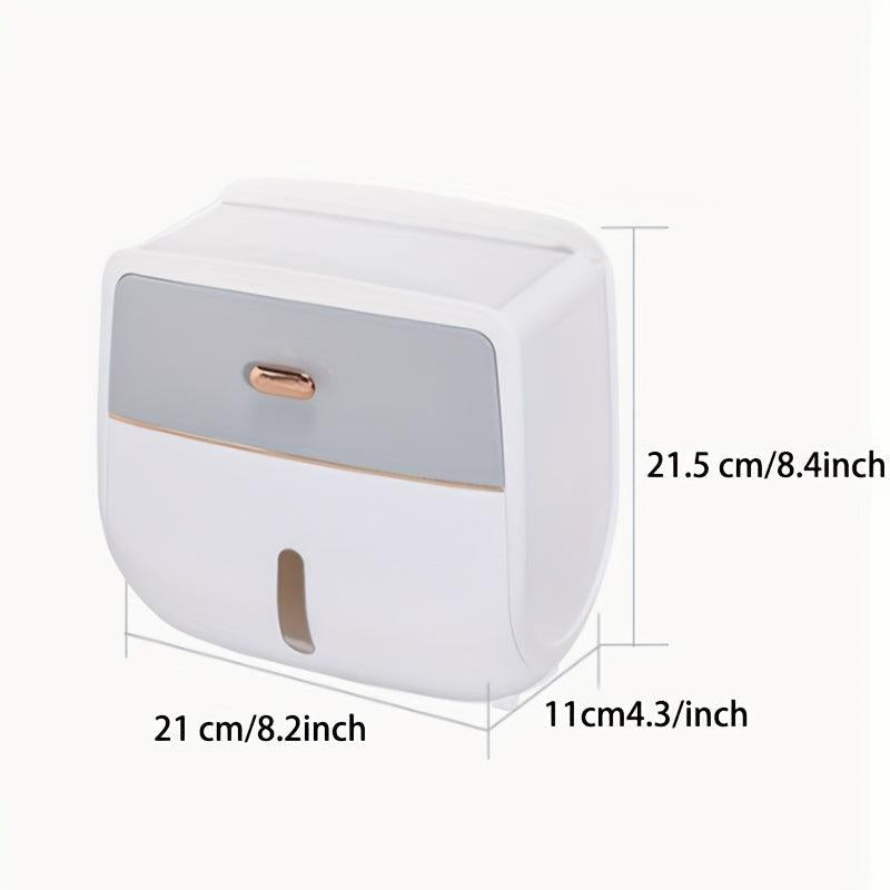 Double Layer Tissue Storage Box Wall Mounted Toilet Roll Paper Holder