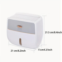 Double Layer Tissue Storage Box Wall Mounted Toilet Roll Paper Holder
