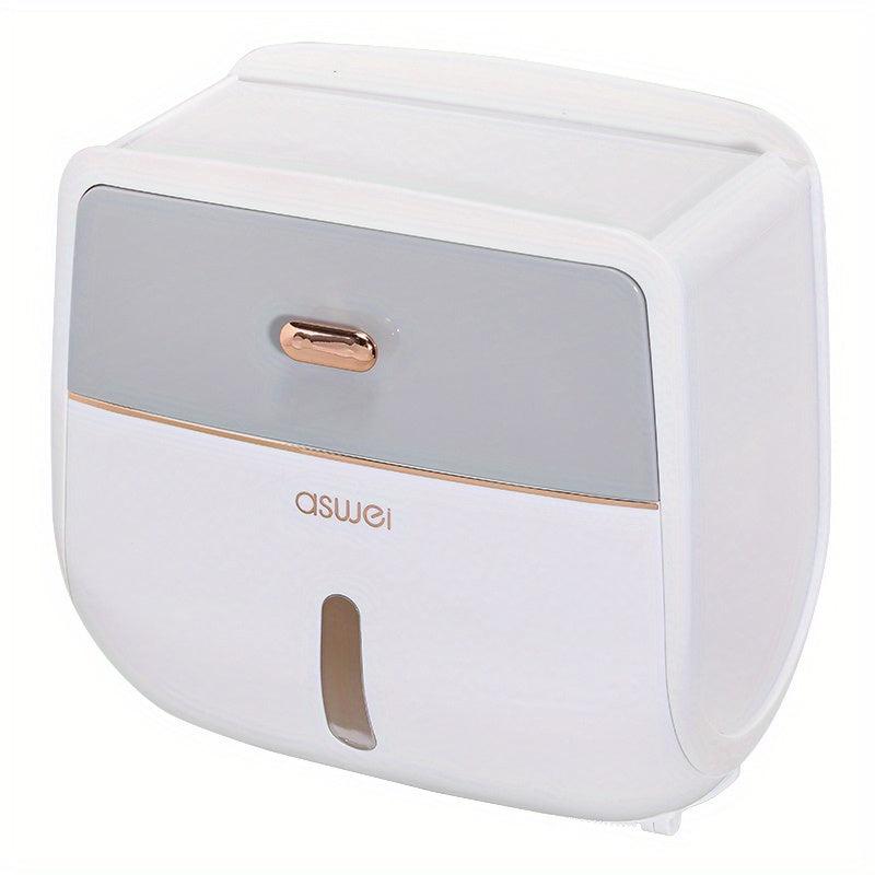 Double Layer Tissue Storage Box Wall Mounted Toilet Roll Paper Holder