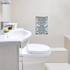 Funny Toilet Rules Sticker Bathroom Decal Room Decor
