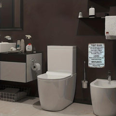 Funny Toilet Rules Sticker Bathroom Decal Room Decor