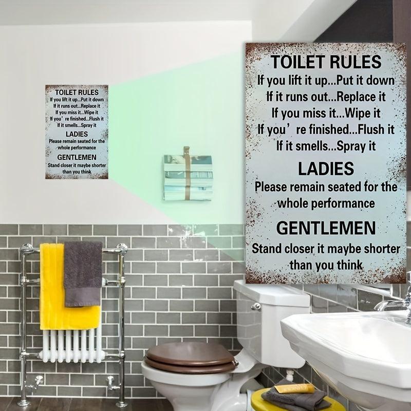 Funny Toilet Rules Sticker Bathroom Decal Room Decor