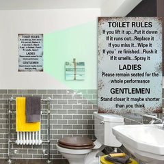 Funny Toilet Rules Sticker Bathroom Decal Room Decor