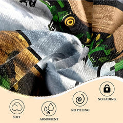Tractor Patchwork Beach Towel Quick Drying for Vacation