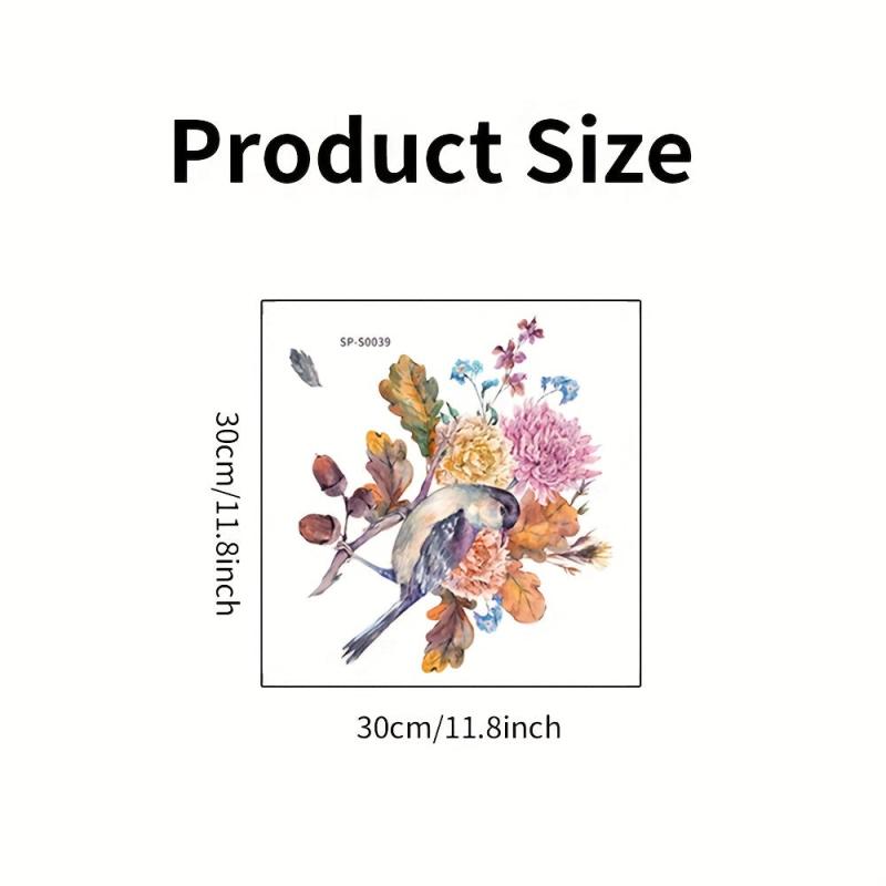 Toilet Lid Decal Bird Flower Self-adhesive Sticker Bathroom Decor