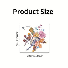 Toilet Lid Decal Bird Flower Self-adhesive Sticker Bathroom Decor