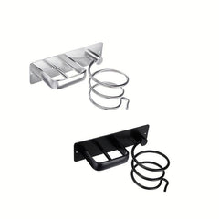 Hair Dryer Holder Wall Mounted Storage Rack Bathroom Shelf
