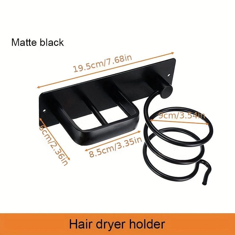 Hair Dryer Holder Wall Mounted Storage Rack Bathroom Shelf