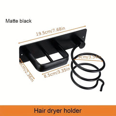 Hair Dryer Holder Wall Mounted Storage Rack Bathroom Shelf