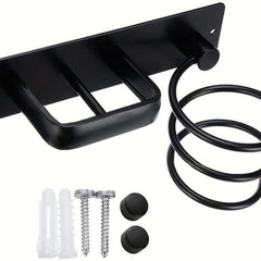 Hair Dryer Holder Wall Mounted Storage Rack Bathroom Shelf