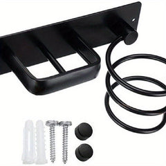 Hair Dryer Holder Wall Mounted Storage Rack Bathroom Shelf