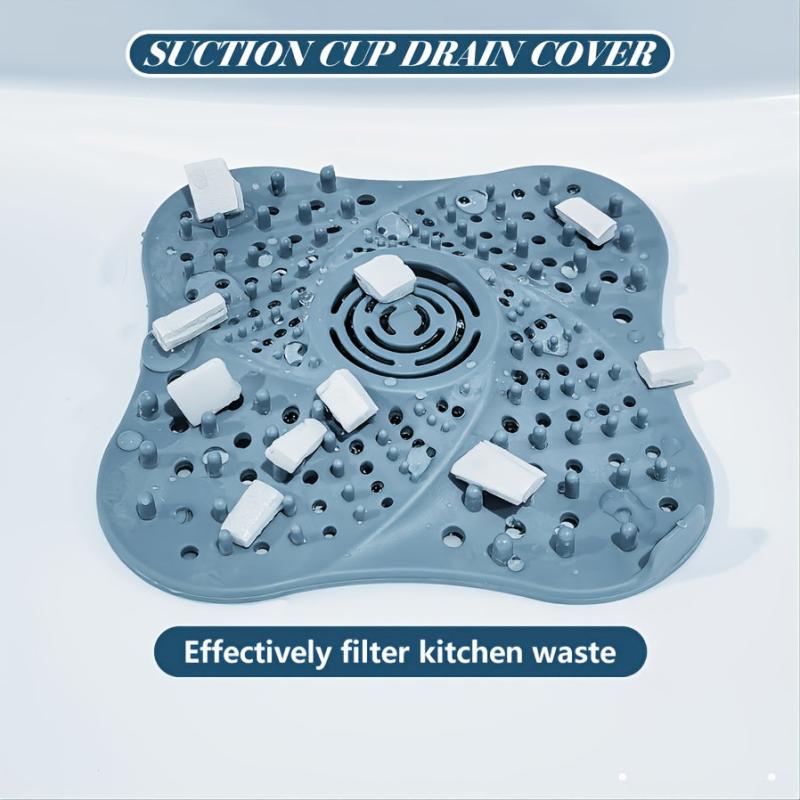 Suction Cup Floor Drain Filter Trap Square Drain Cover for Shower