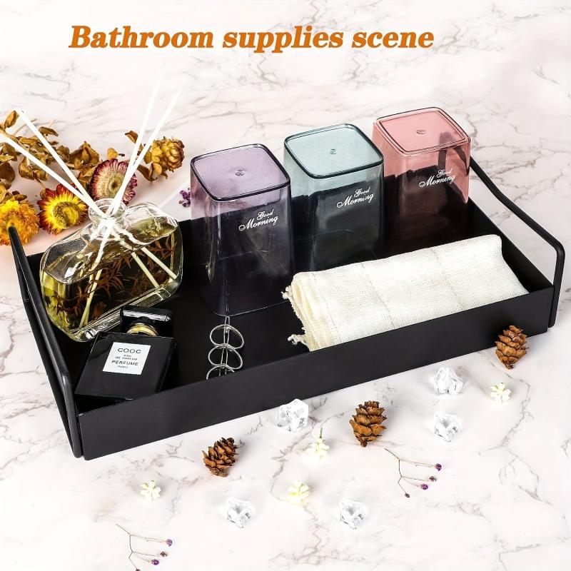 Wrought Iron Coffee Table Tray with Handles & Towel Racks
