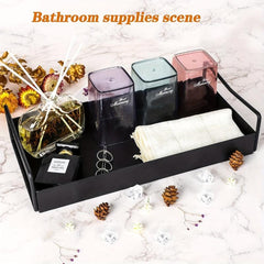 Wrought Iron Coffee Table Tray with Handles & Towel Racks