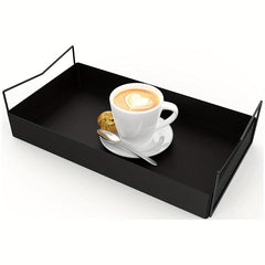 Wrought Iron Coffee Table Tray with Handles & Towel Racks