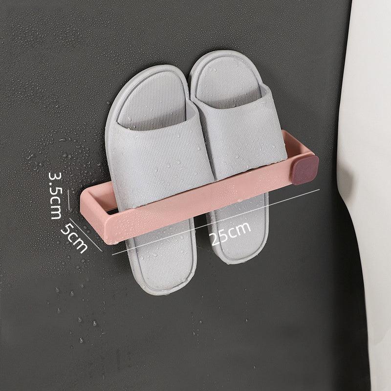 Space-Saving Wall Mount Shoe Rack for Bathroom with Towel and Slipper Holder