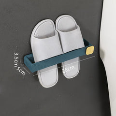 Space-Saving Wall Mount Shoe Rack for Bathroom with Towel and Slipper Holder