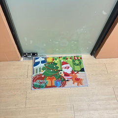 Christmas Doormat Non Slip Entry Household Decoration Carpet