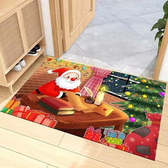 Christmas Doormat Non Slip Entry Household Decoration Carpet