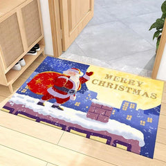 Christmas Doormat Non Slip Entry Household Decoration Carpet