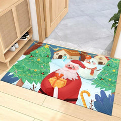 Christmas Doormat Non Slip Entry Household Decoration Carpet