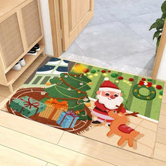 Christmas Doormat Non Slip Entry Household Decoration Carpet